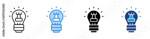 Strategy icon set multiple style collection