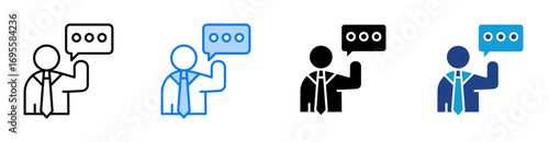 Consultant icon set multiple style collection