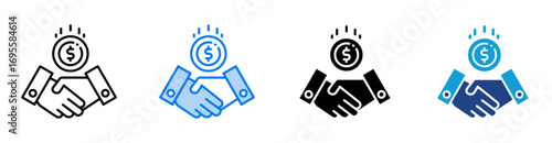 Fiduciary icon set multiple style collection