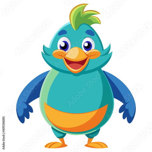 Wallpaper Mural A vibrant 3D render of a cheerful, chubby Emu cartoon character focusing on its stomach.  Torontodigital.ca