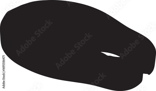 Elegant Black Silhouette of a Papaya Fruit Detailed Close Up Isolated on White Background Perfect for Food Illustrations and Design Projects