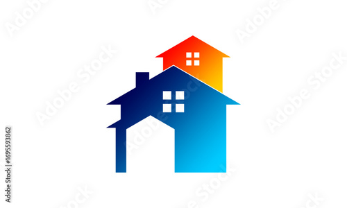 Two floor house design vector