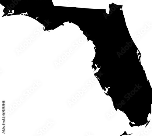 Florida State Silhouette Map Vector Illustration