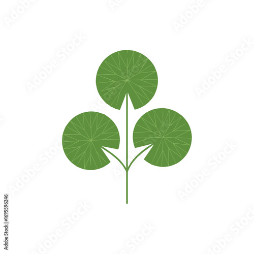 Elegant green leaf clover design for nature-inspired logos and eco-friendly branding materials design asset