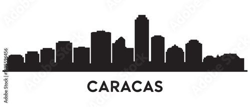 Caracas skyline silhouette. Black Caracas city design. Vector black silhouette. with white background