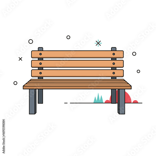Enjoy a peaceful moment on this cozy park bench, relax and watch the world go by in serene bliss