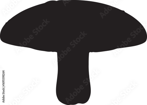 Simple Mushroom Silhouette on White Background Stock Illustration a Natural Symbol of Forest Fungi and Mycological Life