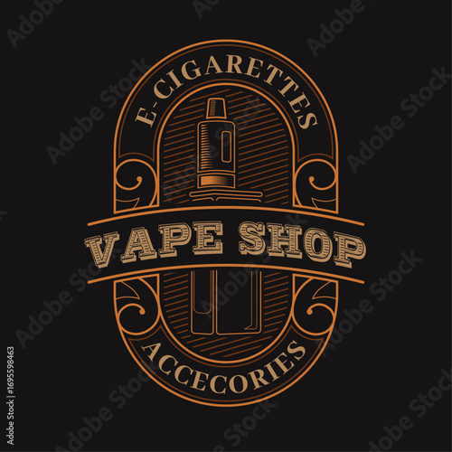 Vape Shop Vintage Logo Retro Labels Badge Vector Template