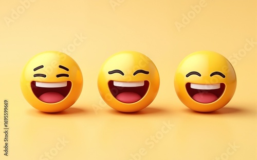 Wallpaper Mural Happy world emoji day july 17th three laughing emojis. High quality Torontodigital.ca
