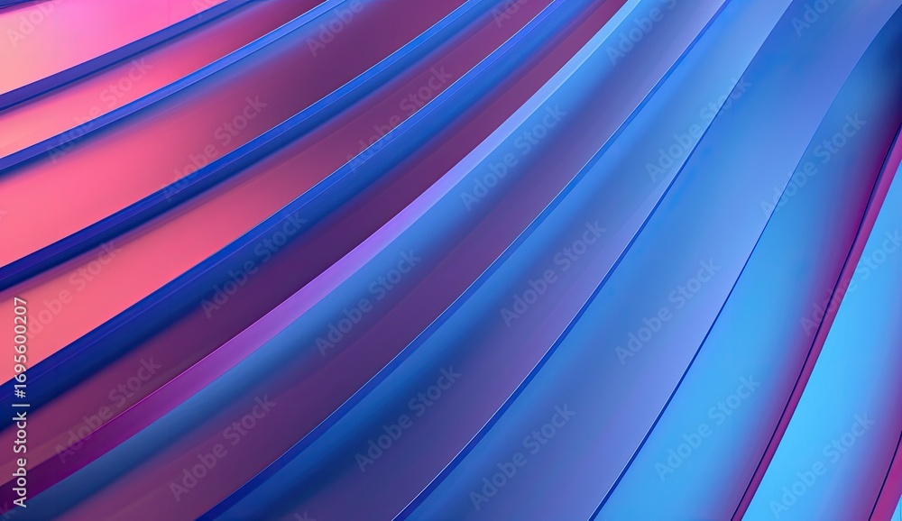 Fototapeta premium Abstract waves of vibrant pink and blue colors flowing seamlessly in a smooth gradient