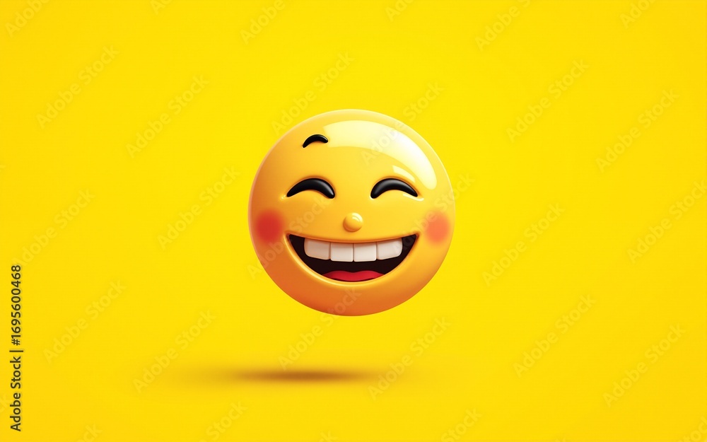 Fototapeta premium High Quality Emoticon Character Yellow Background . Isolated Vector Elements. High quality