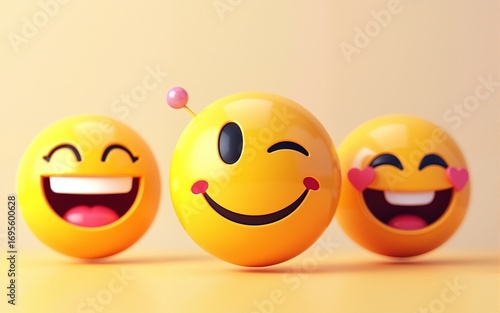 Wallpaper Mural World emoji day 3d banner background. World emoji day with a funny emojis. Emoji Celebration 3D Banner Background. World smile day emojis. Mental health assessment, world mental health day concept. Torontodigital.ca