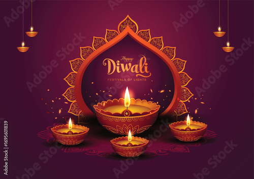 happy diwali greetings design