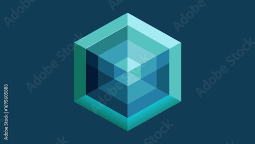 abstract 3d glass cube background
