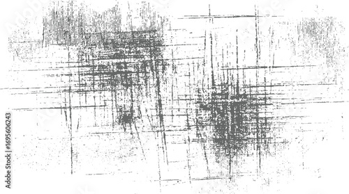 Grunge black and white Scratched distressed overlay vector design on transparent background.