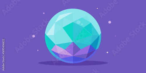 abstract holographic crystal sphere