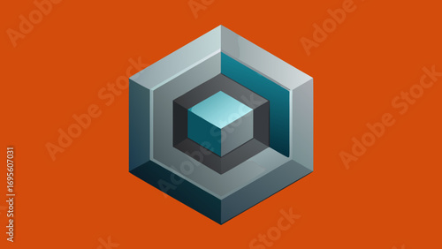 abstract metallic 3d gem background