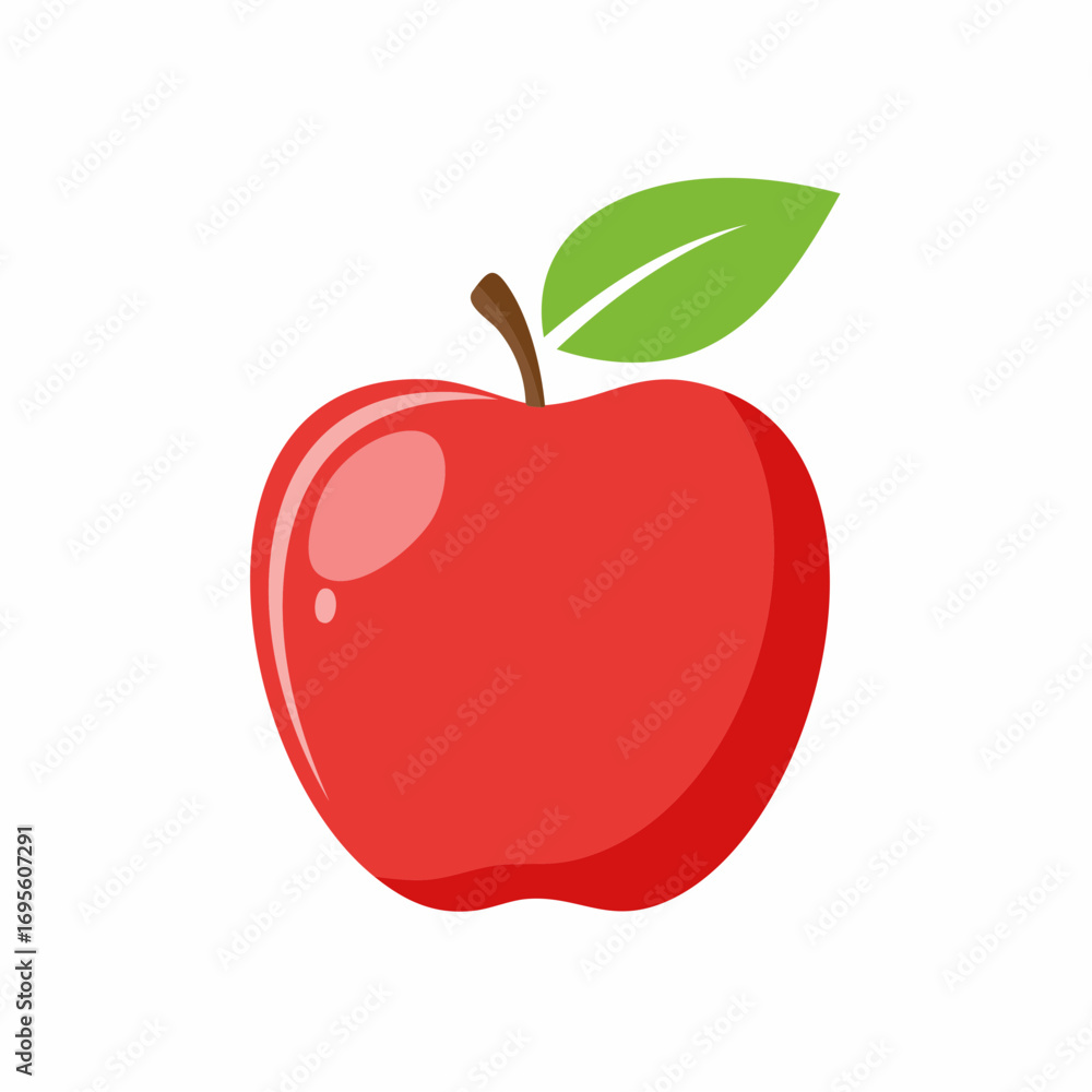 Fototapeta premium Red Apple Fresh Organic Fruit Vector Illustration
