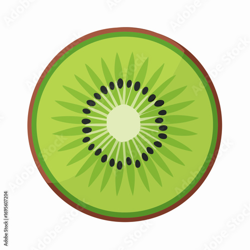 Kiwi Slice Green Juicy Tropical Fruit Vector Illustration