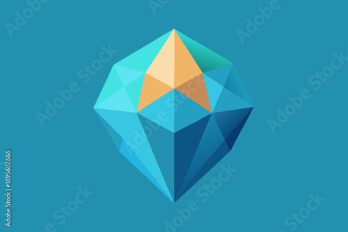 abstract 3d crystal polygon background design
