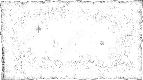 Grunge Ancient Pirate Map Exploration Guide Texture Monochrome Distress Overlay dust noise dots Grunge Texture vector design on transparent background.