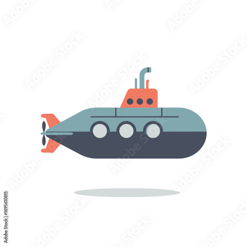 Minimalist Submarine Vector Design