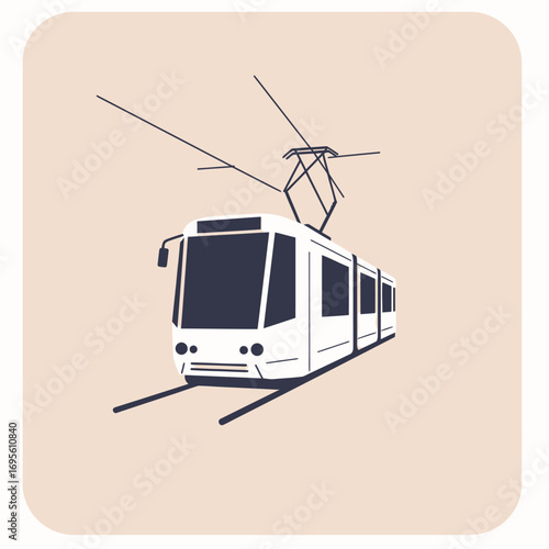 Tram Icon with Light Background