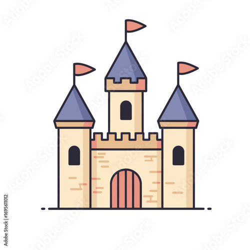 Castle Icon with Flag Details