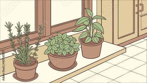 Indoor potted plants windowsill decor ideas for home gardening herbs and houseplants in terracotta pots design