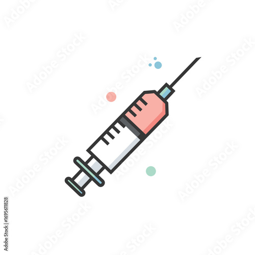 Medical Syringe with Injection Vector Illustration