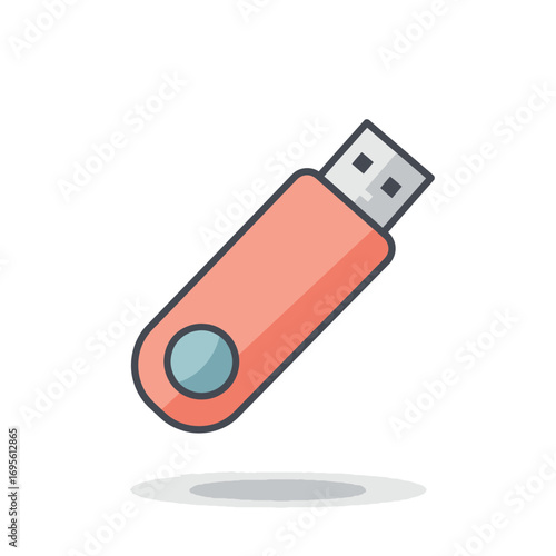 Modern USB Flash Drive Vector Illustration