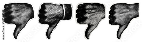 Canvas-taulu Vintage thumbs down illustration