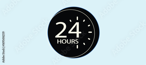24 Hours Open vector icon. Security Protection 24 hours. Hour icon set Fast delivery