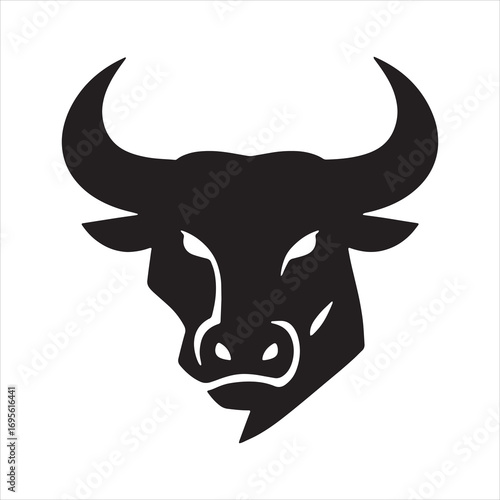  bold bull head silhouette
