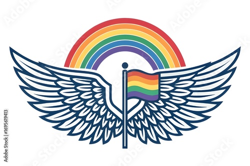 wings flag rainbow logo 