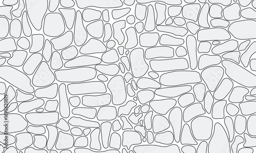 CAD Drawings. Stone wall pattern for landscape, outdoor and park, etc.	