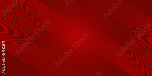 Red abstract background with glowing geometric lines. Trendy natural good monocrome