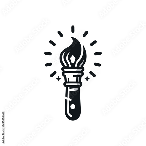Artistic paintbrush emitting vibrant sparks of creativity