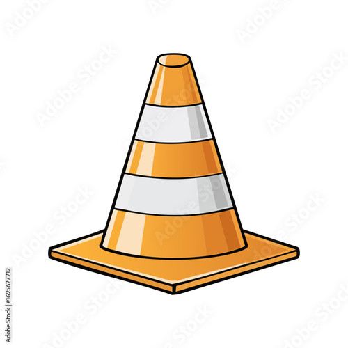 Traffic cone illustration isolated on white