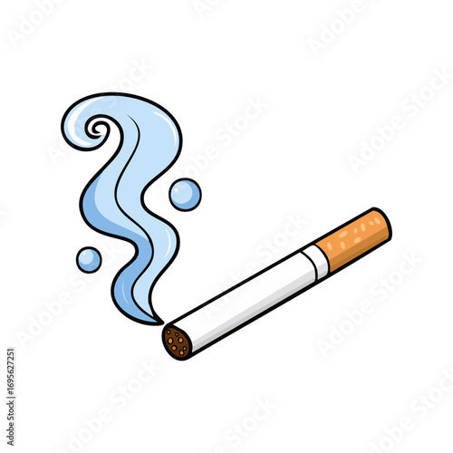 Hand-drawn smoking cigarette