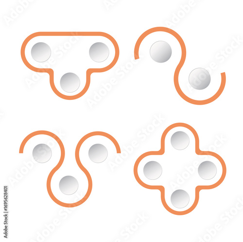 Flow chart line orange gradient color and rounded gradient white board for infographic analyst preview