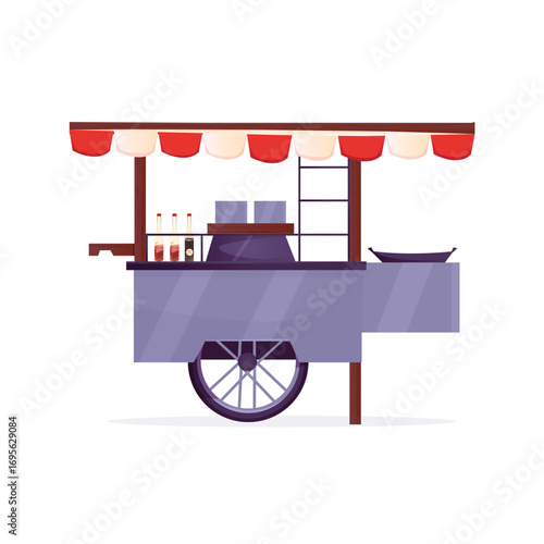 Cartoon snack food cart illustration
