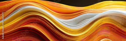 Abstract Layered Paper Art with Warm Tones Creating Fluid Wave Patterns and Subtle Textures