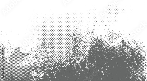 Subtle Halftone Grunge Urban Texture Vector Overlay Bblack and whit Monochrome vector design on transparent background
