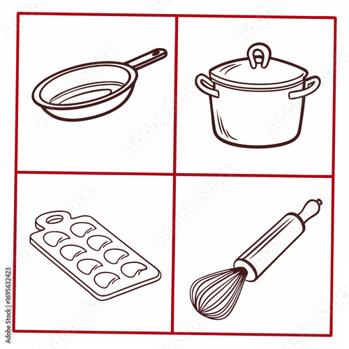 set of cooking utensils