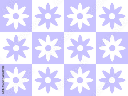 Lavender Daisy Flower Tile and Seamless Pattern, Wrapping Paper