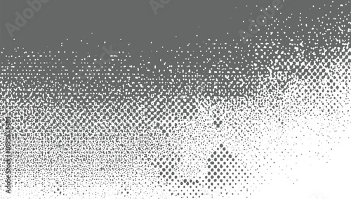 Black, White Gradient Halftone Dots Stipple Grain Texture Seamless Vintage Pattern, Retro Pixelated Dotted Seamless Overlay vector design on transparent background