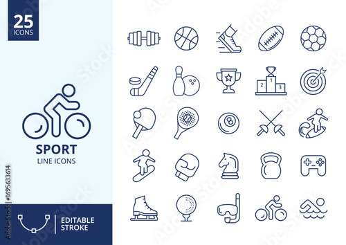 icon packs sports vector editable stroke