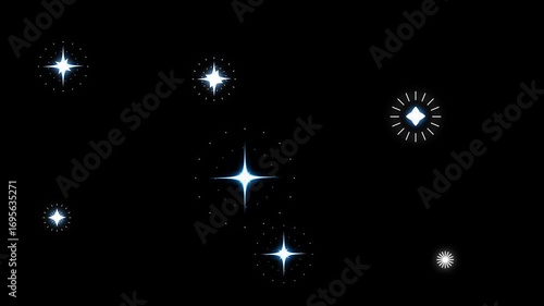 Wallpaper Mural 4k Fireworks circle blast animation with shiny line explosion and sparkling stars, cartoon vector twinkle pop-up effect on black screen background. 4K Torontodigital.ca