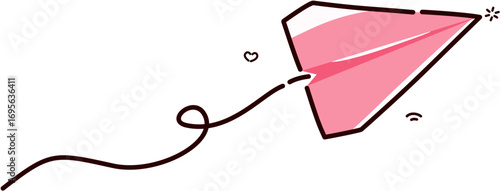 Cute Pink Decorative, Cute Pink Paper Plane Decorative 